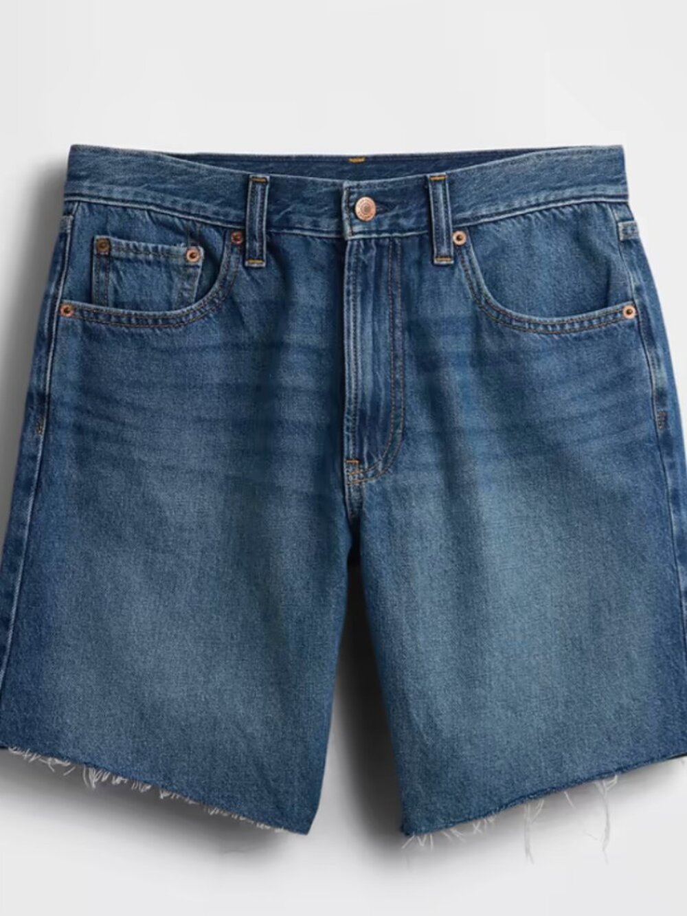 8" Mid Rise Loose Denim Bermuda Shorts - Picture 7 of 7